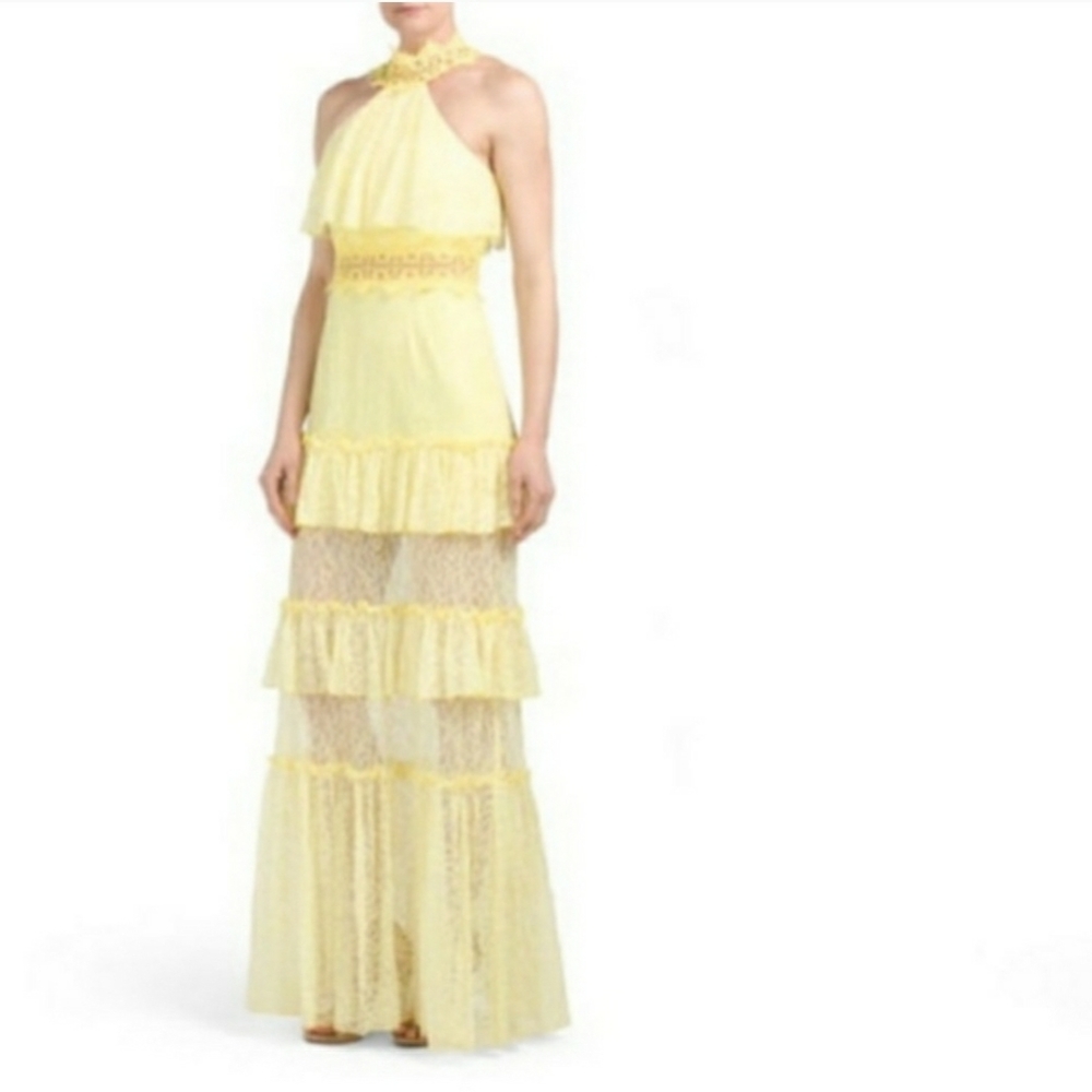 Yellow lace dress